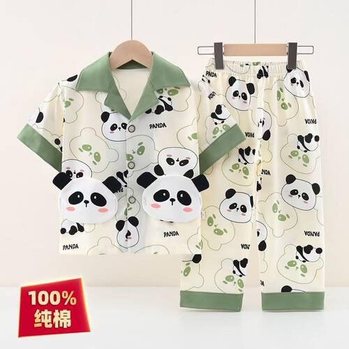 男童睡衣夏季纯棉薄款短袖家居服