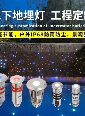 嵌入式led迷你地埋灯户外防水地灯不锈钢1W圆形12V楼梯踏步龟背灯