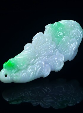 缅甸天然翡翠A货飘阳绿翡翠白菜