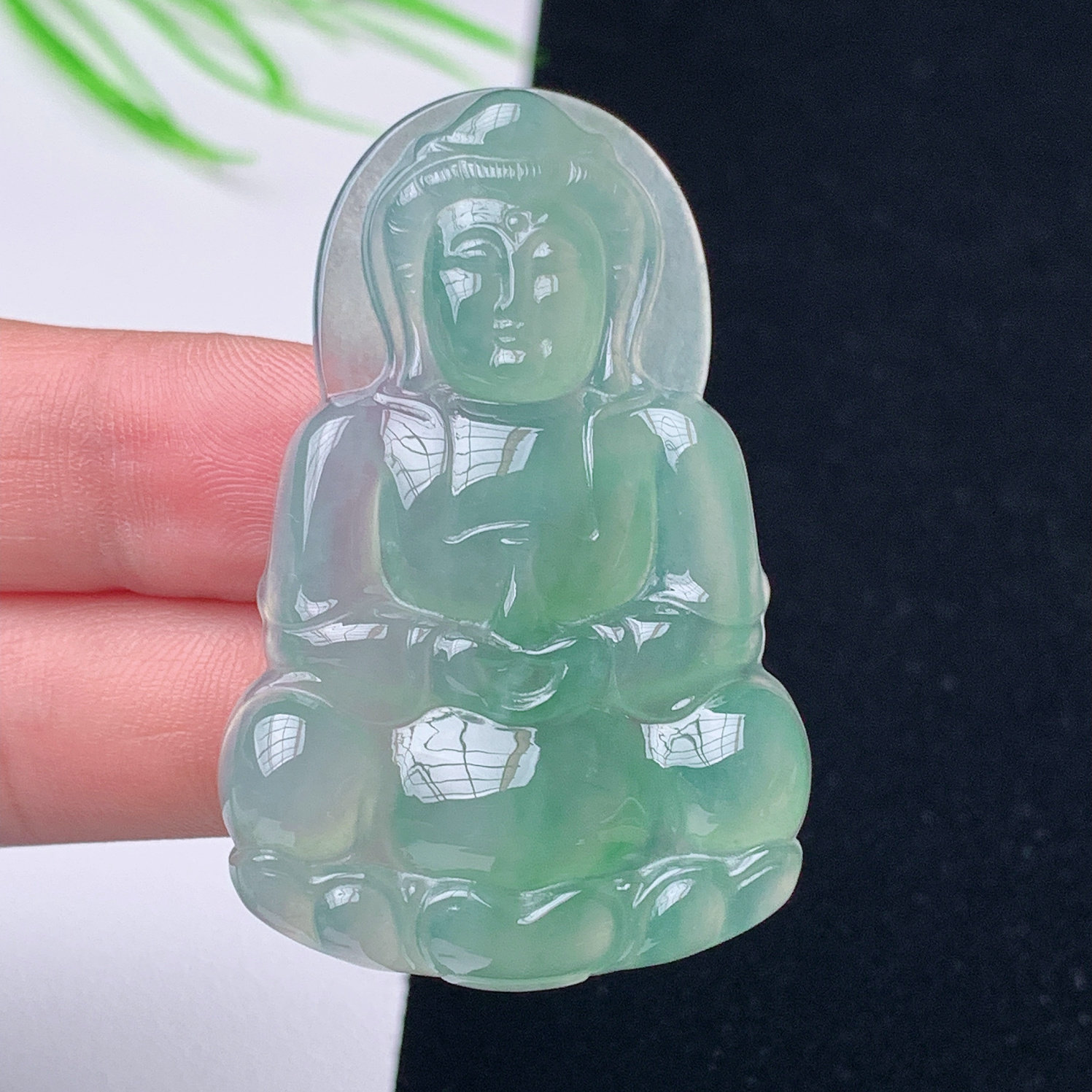 缅甸翡翠天然A货观音玉石正庄