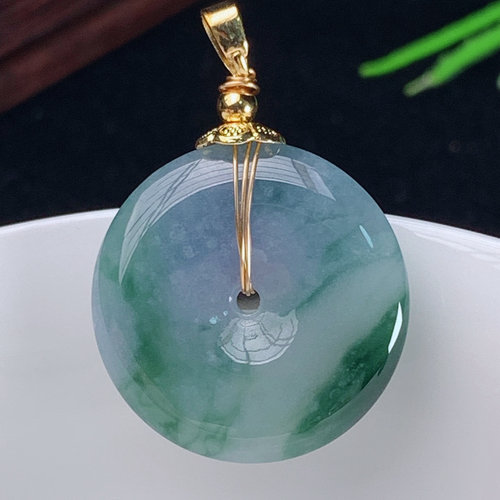 天然翡翠A货平安扣玉石玉扣挂件
