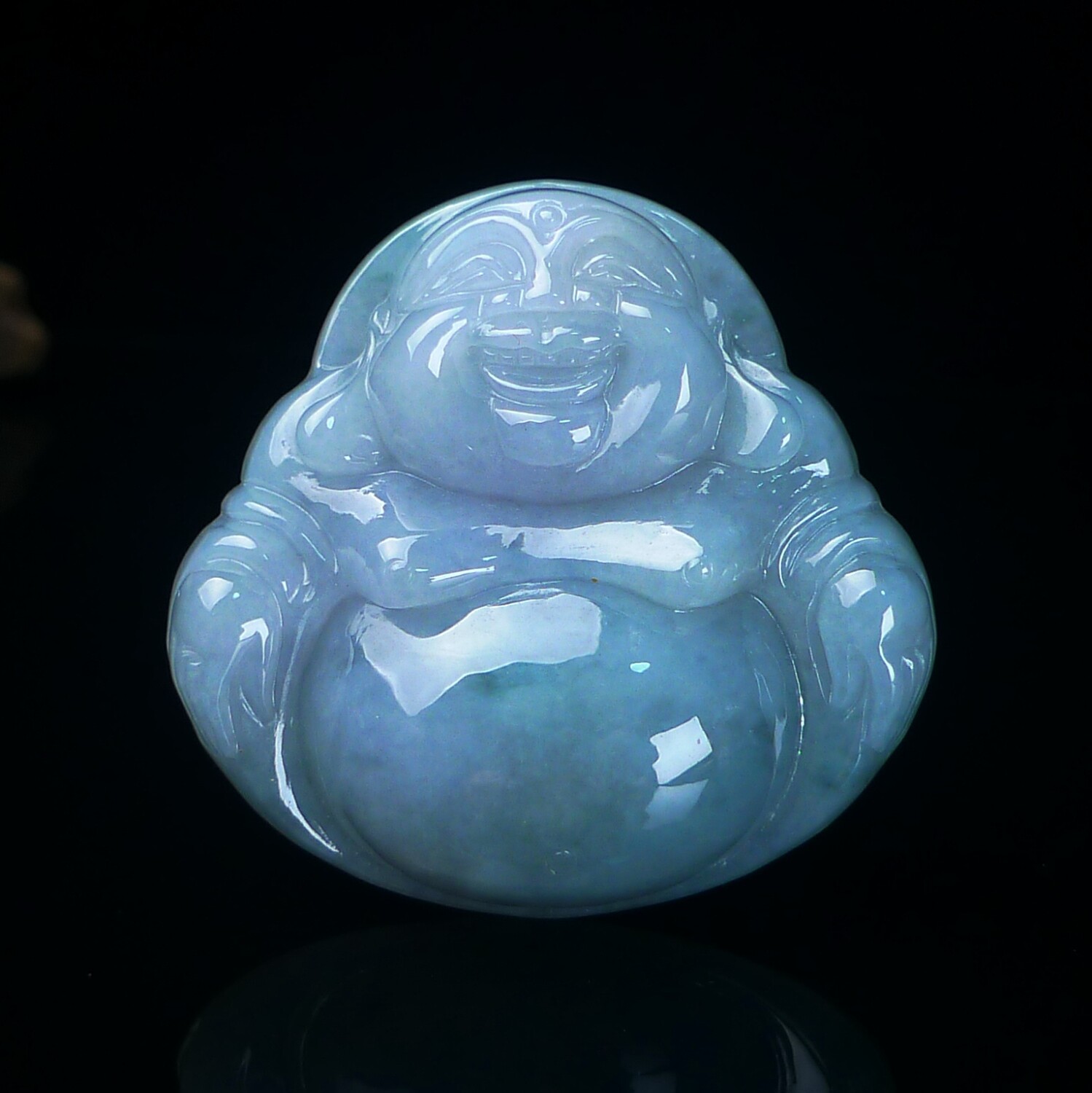 缅甸天然A货翡翠紫罗兰佛公玉石