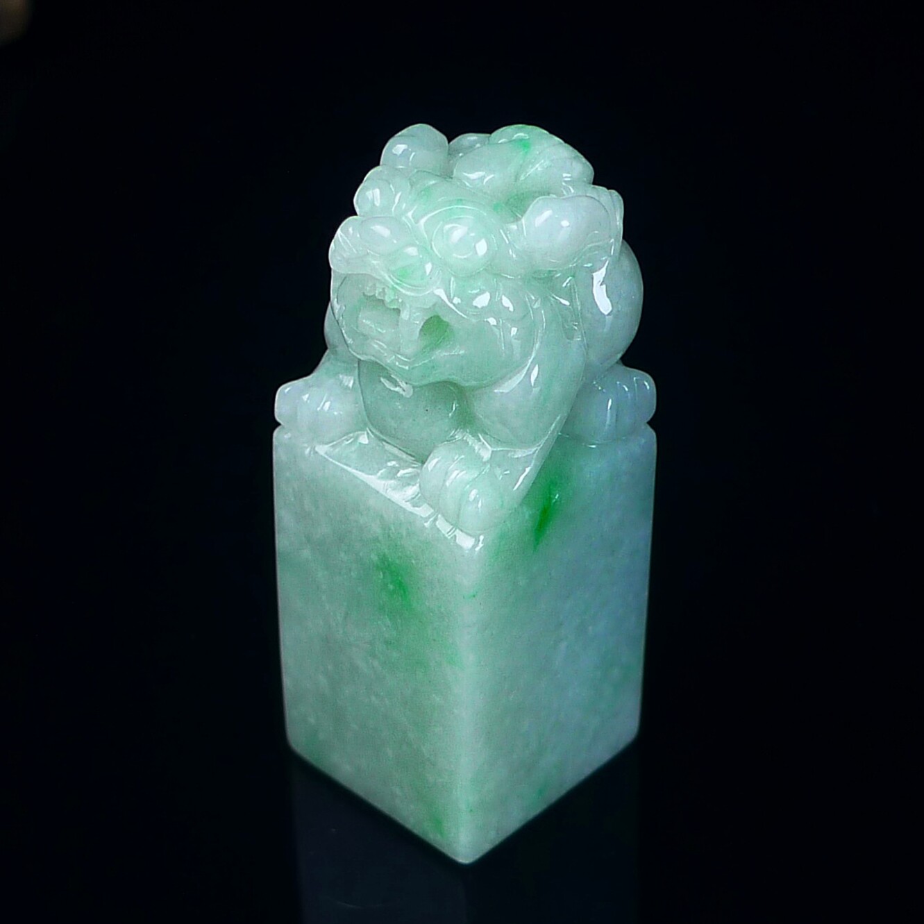 缅甸天然翡翠A货貔貅印章玉石
