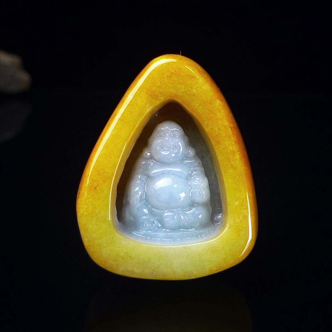 缅甸天然翡翠A货黄翡特色佛公