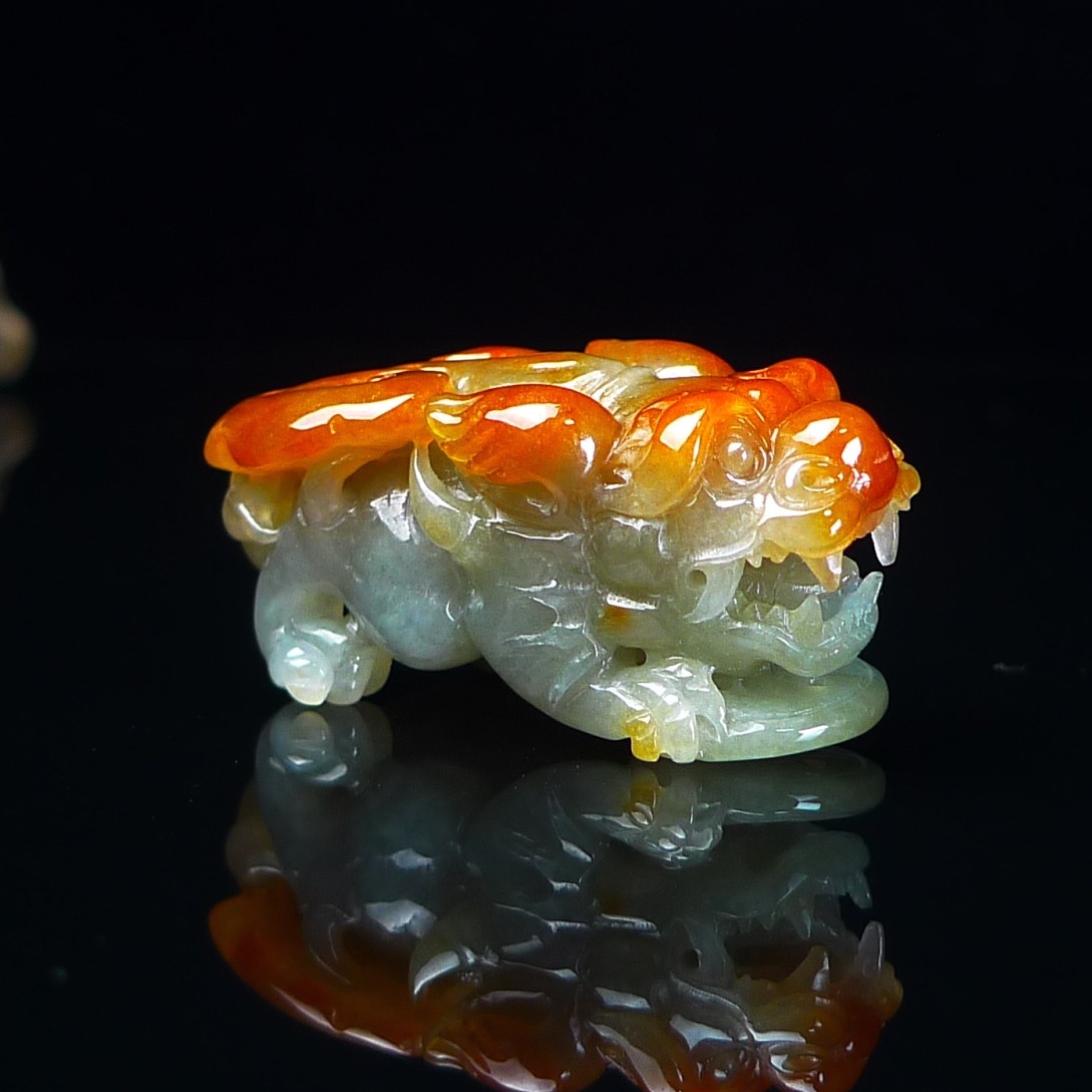 缅甸天然翡翠A货观音佛貔貅玉石挂件 冰红翡翠貔貅吊坠 霸气貔貅