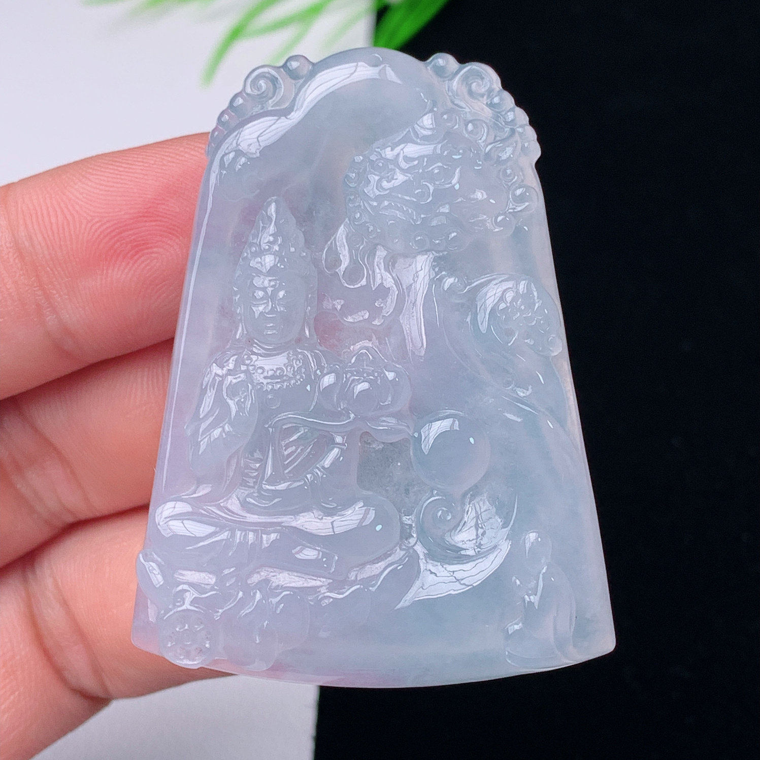 老坑缅甸翡翠天然A货普贤菩萨