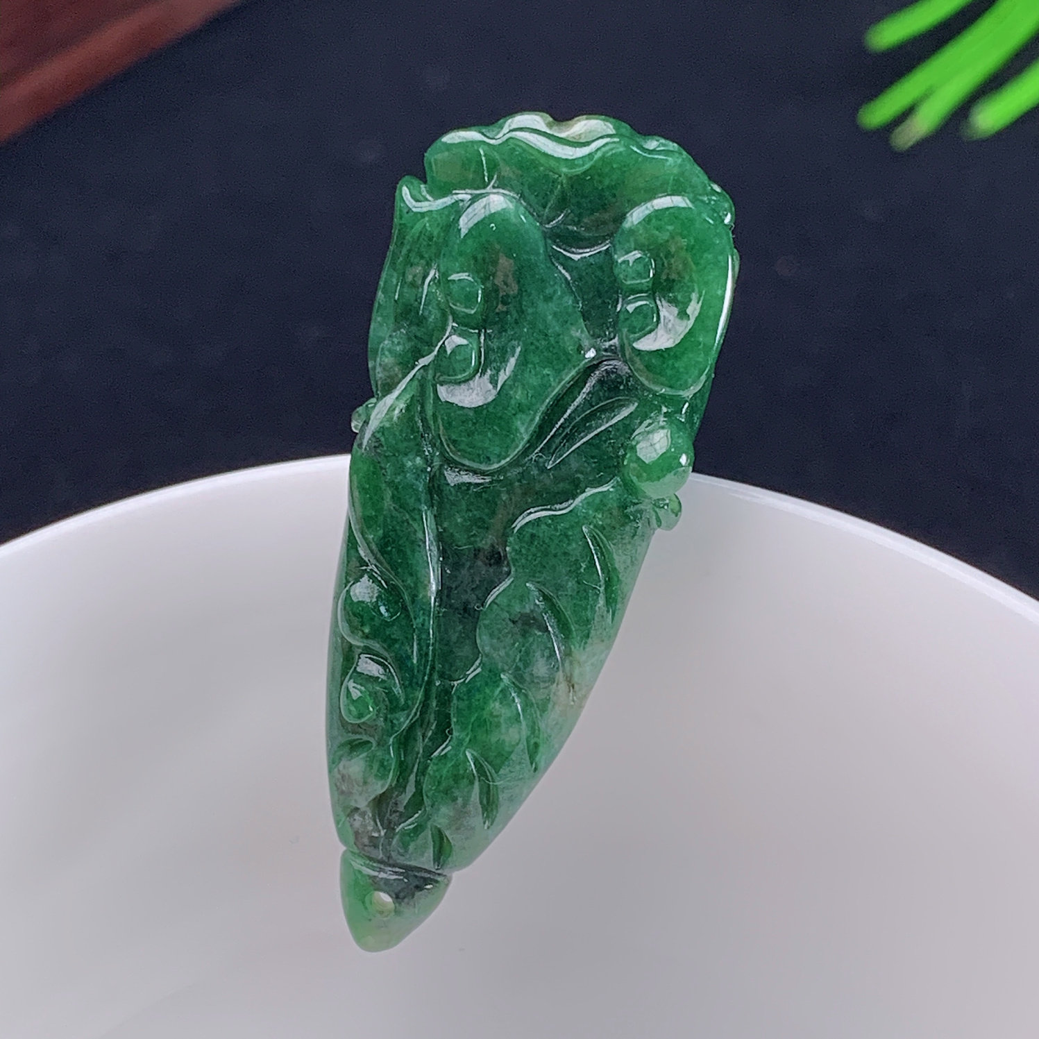 A货翡翠白菜玉石缅甸翡翠吊坠