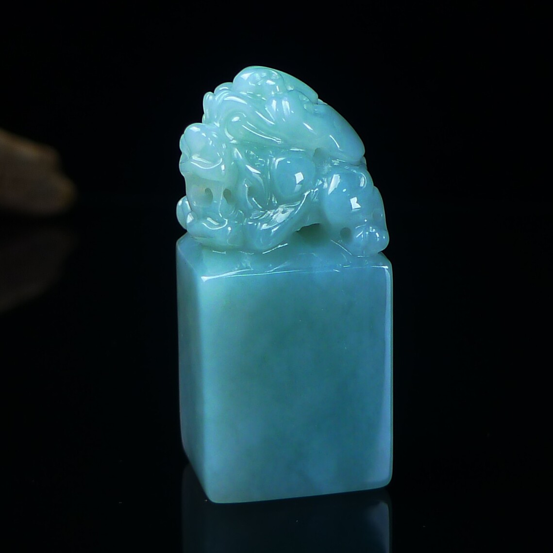 缅甸天然翡翠A货印章玉石摆件