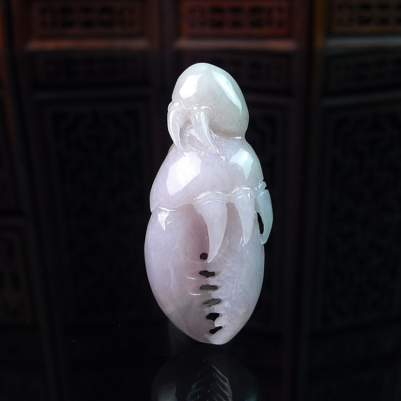 天然翡翠紫罗兰玉石八方来财蟹脚