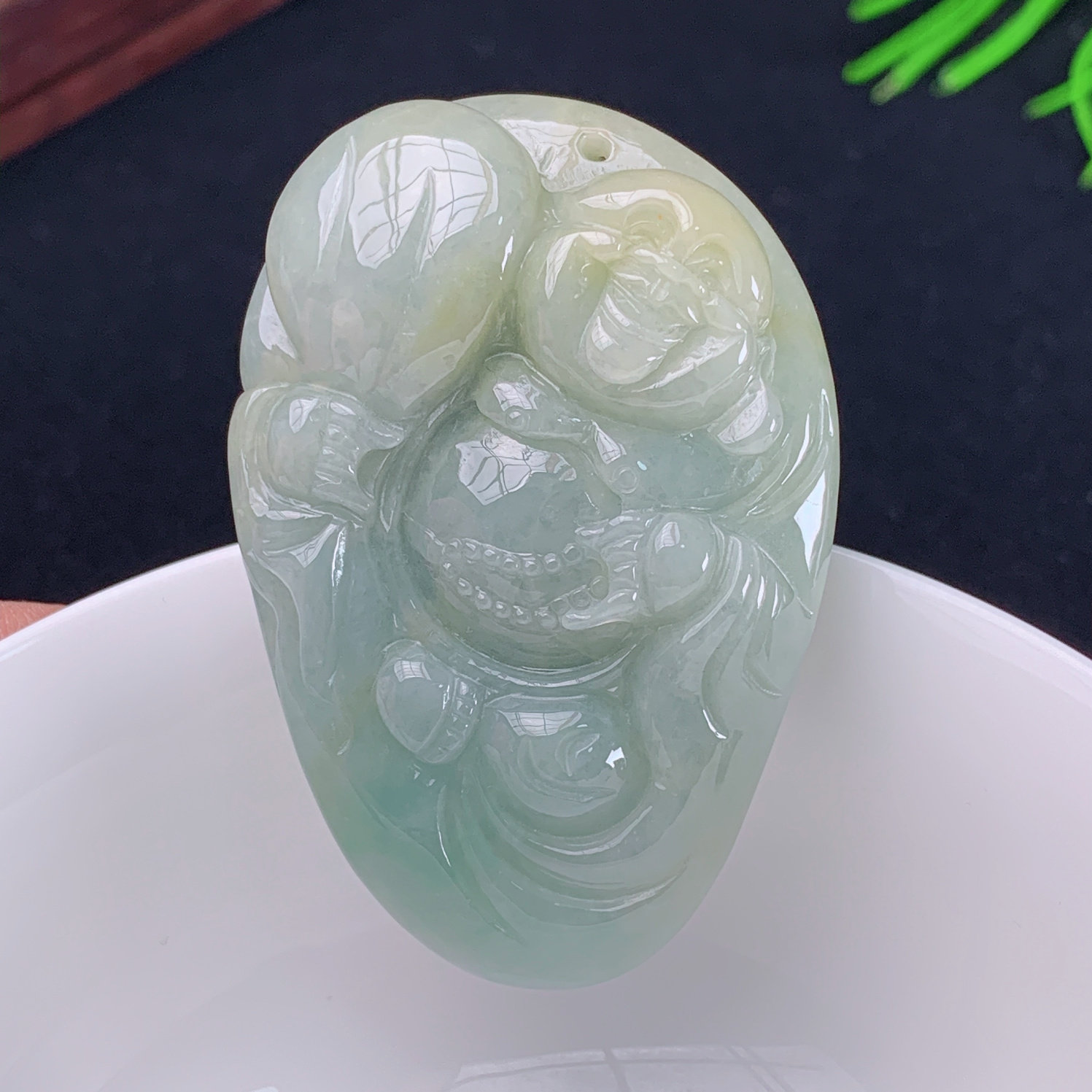 弥勒佛玉石天然翡翠缅甸布袋佛