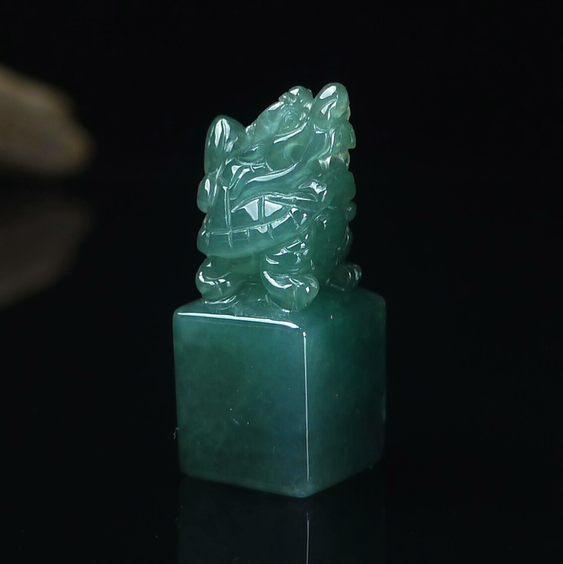 天然翡翠A货龙龟印章玉石镇纸