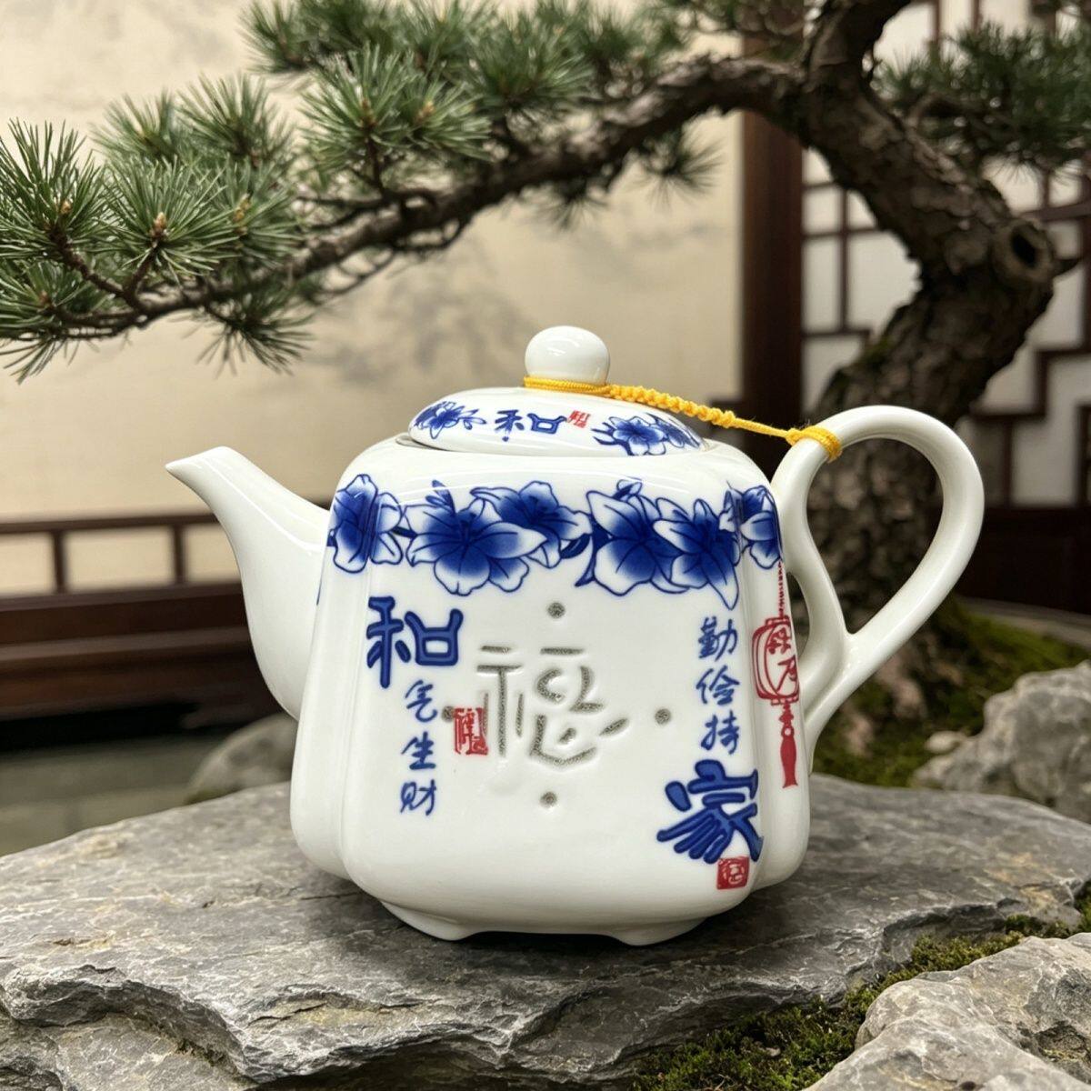 景德镇青花瓷陶瓷大容量玲珑镂空功夫茶具