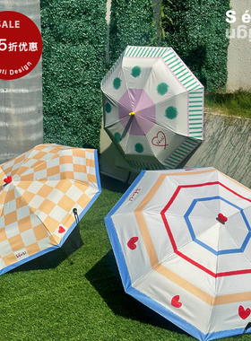 SALE | Sénti《Heartbeat》撞色手绘便携折叠防晒伞晴雨两用伞