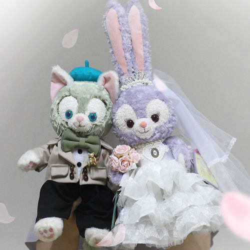 杰拉多尼西装S星黛露婚纱礼服着替结婚压床娃娃一对新婚领证礼