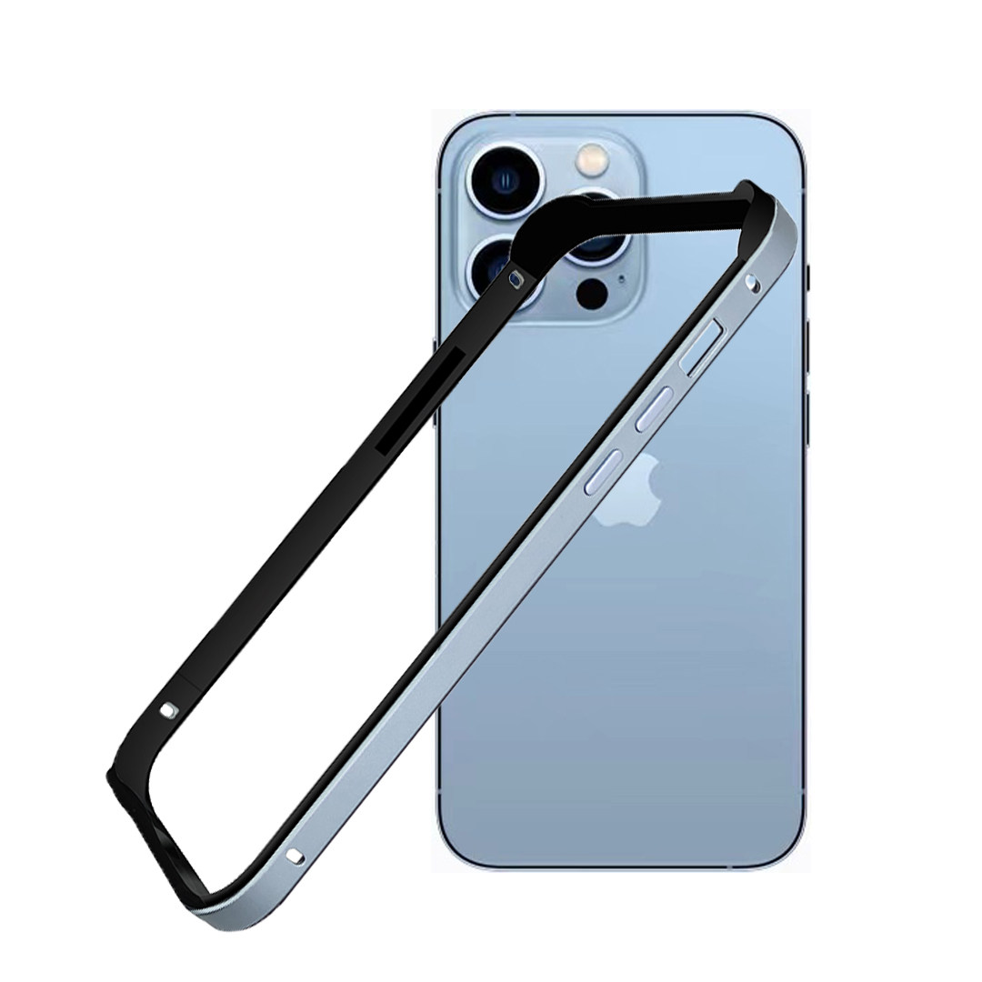 适用苹果iphone13远峰蓝边框壳13promax金属软框 13pro远峰蓝边框