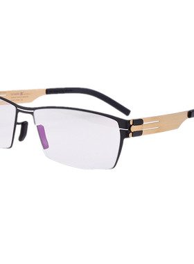 icberlin超轻近视眼镜框无螺丝记忆不锈钢男士大脸显瘦全框眼镜架