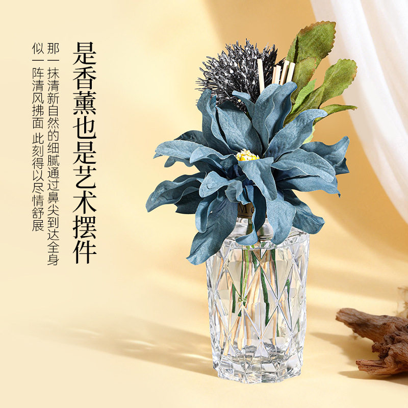 花艺干花无火香薰水晶玻璃杯香氛