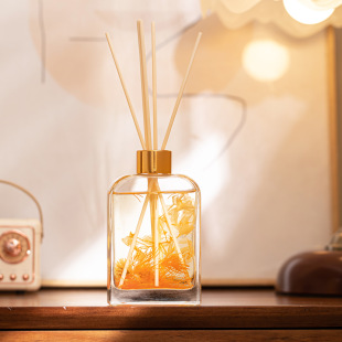 永生花香水扁瓶持久香薰无火藤条挥发香氛精油卧室室内家用装 饰