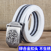 腰带户外夏季 男士 潮帆布裤 韩版 卡扣加厚学生皮带 编织运动金属个性