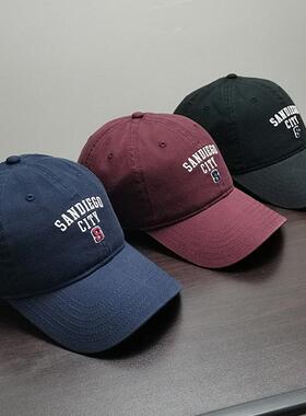 2025春季新款时尚水洗棉棒球帽子男同款鸭舌帽百搭好版型软顶帽子