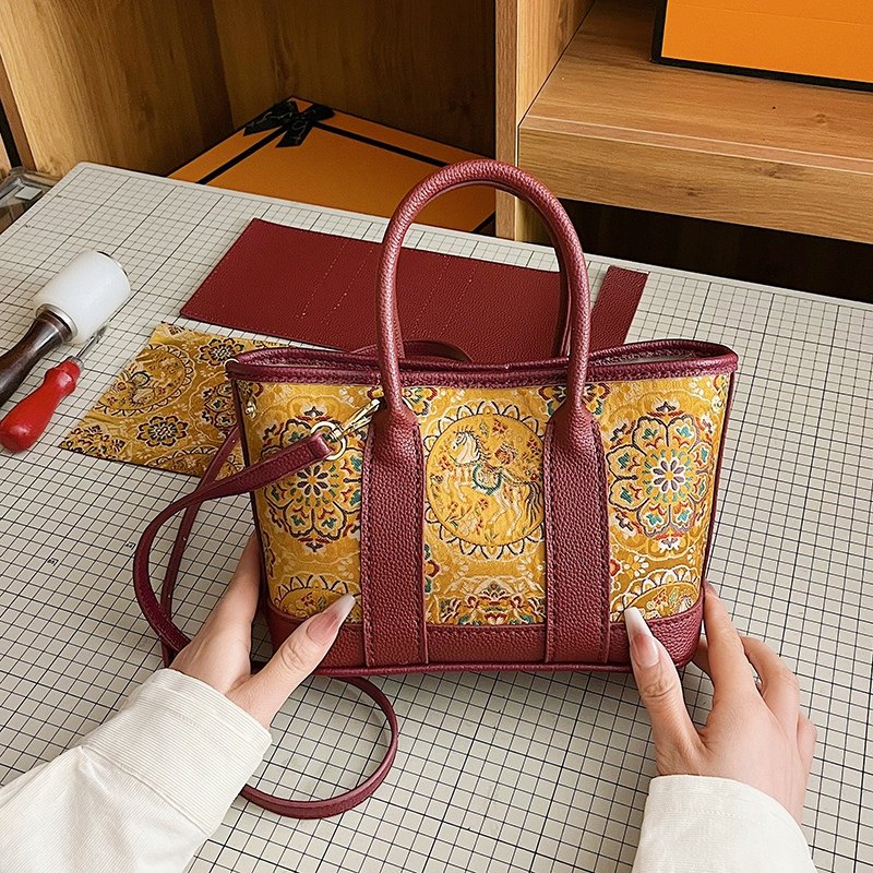 新中式国风托特花园包自配布diy手工编织包包自制材料手缝斜挎包,箱包皮具/热销女包/男包,托特包,淘宝优惠券,粉丝福利购,淘宝优惠卷