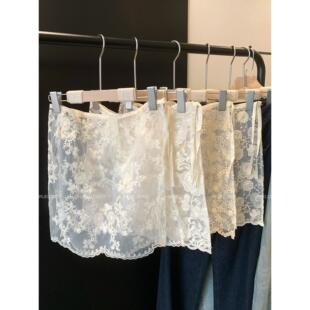 中长款 搭配遮胯显瘦裙帘 蕾丝屁帘女欧根纱重工刺绣叠穿神器牛仔裤