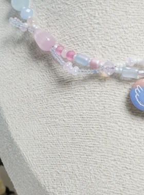 米珠项链手工制作钛钢捷克琉璃民族百搭高颜值锁骨链(B款更新ing)