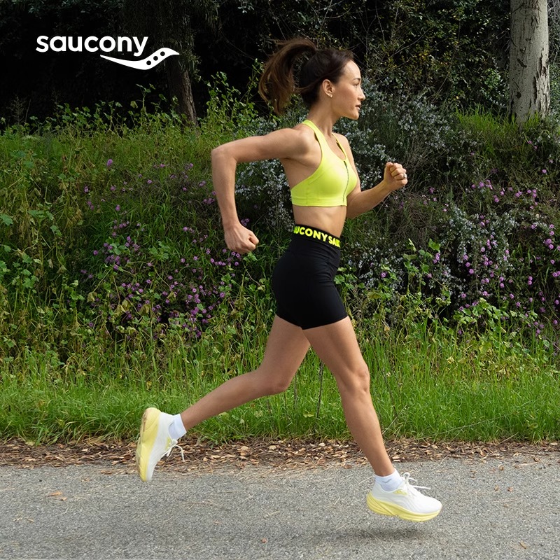 Saucony索康尼Maggie Q李美琪同款她系列女子跑步运动紧身短裤