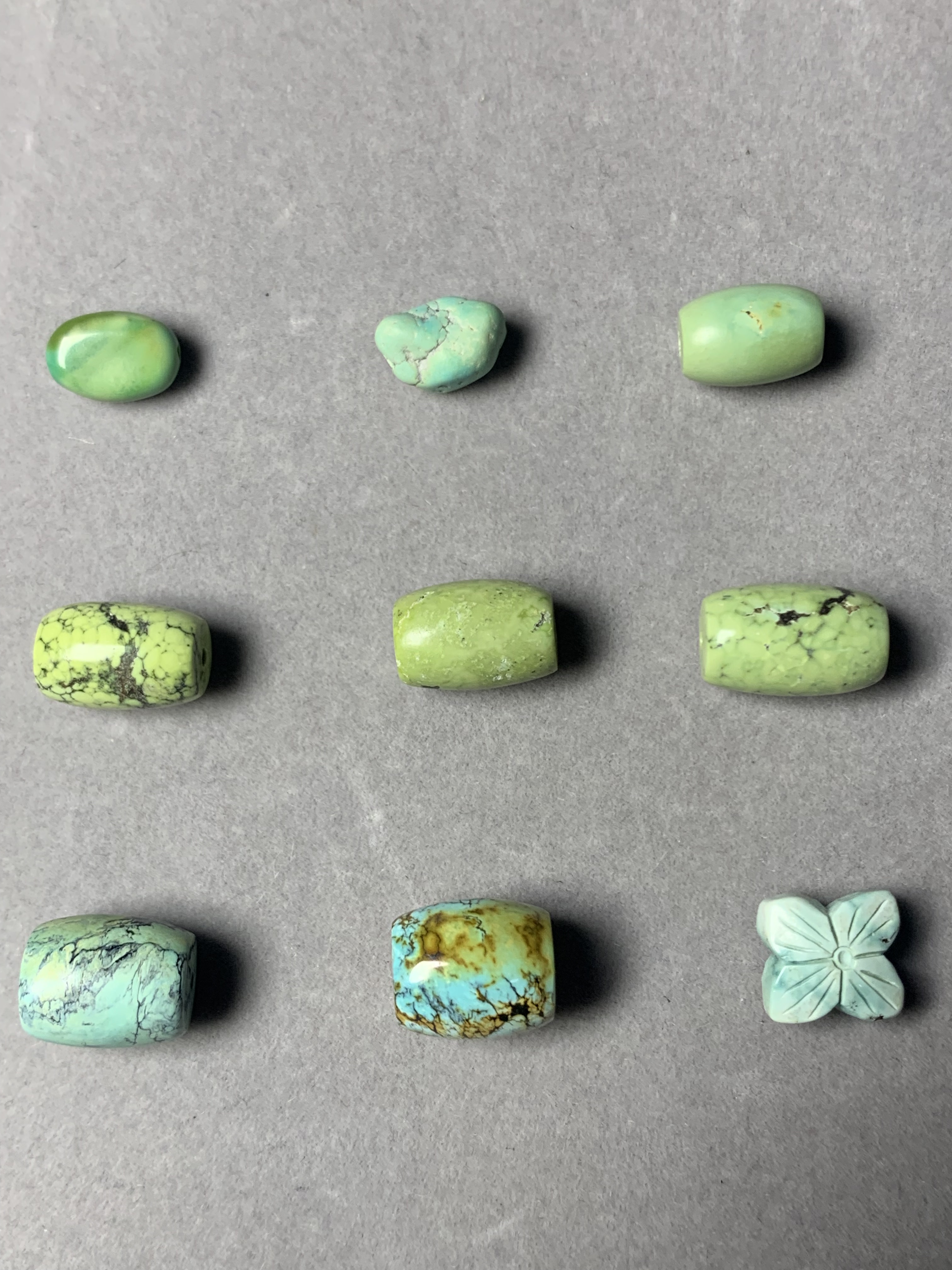 湖北原矿绿松石桶珠天珠随形绿松石珠配饰腰珠顶珠佛珠手串配珠