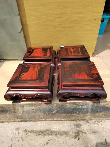 老挝大红酸枝炕几家用实木飘窗桌榻榻米小桌花盆鱼缸米缸四方底座