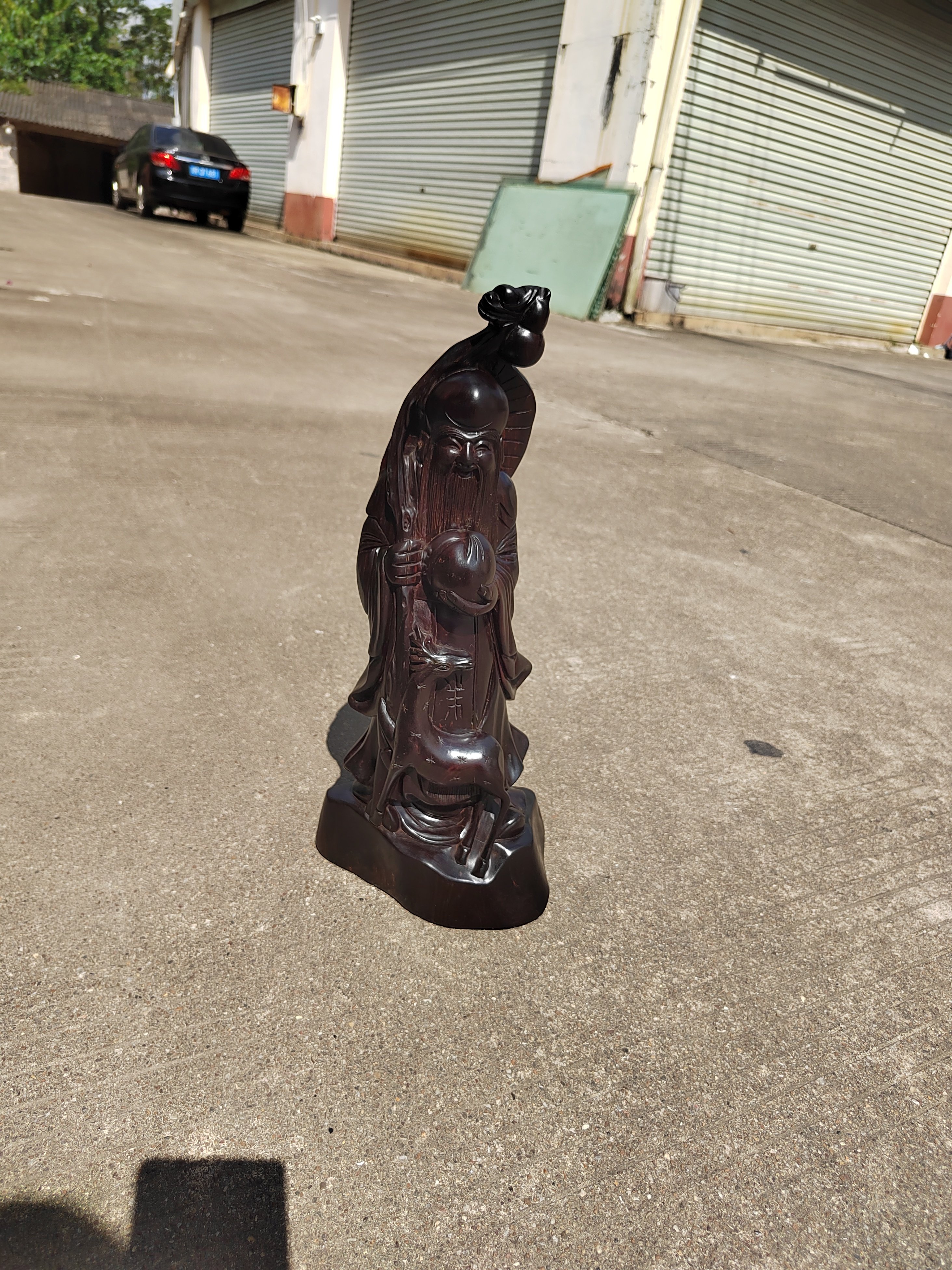 老挝大红酸枝木雕寿星公摆件实木质寿星公家居客厅装饰品工艺品