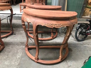 红木半月玄关台缅甸花梨木半圆桌大果紫檀新中式条案明清古典家具
