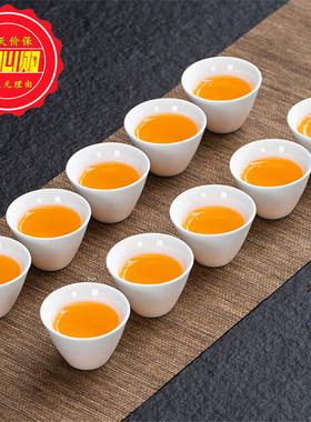 德化白瓷茶杯10只装功夫小茶杯