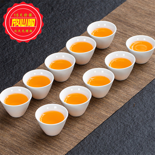 德化白瓷小茶杯10只装 功夫茶具配件陶瓷6个家用品茗喝茶杯具定制