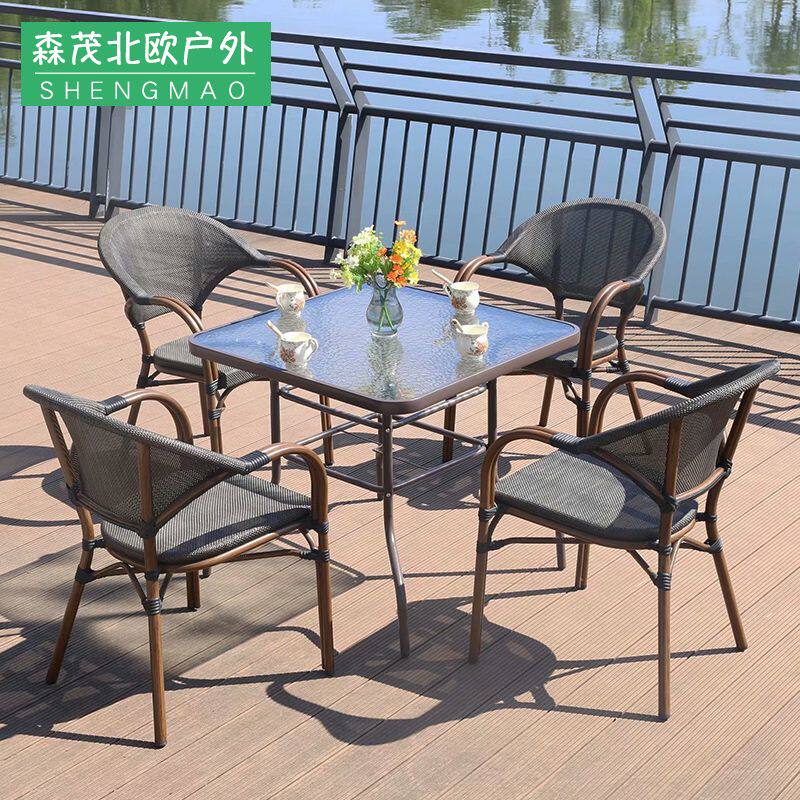 户外休闲庭院藤编桌椅三五件套组合室外露天院子阳台简约现代家具