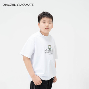 胖男童短袖t恤儿童半袖青少年大码中大童T恤夏季宽松圆领 54200