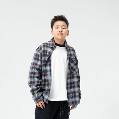 胖男童衬衫外套中大童青少年衬衣加肥加大春秋胖宝休闲衬衣54300