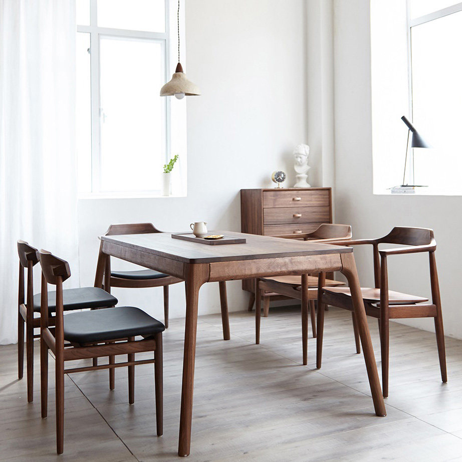 及木家具 北欧原木简约 榉木 白橡 黑胡桃长方形实木餐桌CZ020|ruв категории жилой мебели, Таблица класса, обеденный стол - от Buy2taobao.com для оказания профессиональной услуги покупки агента Taobao