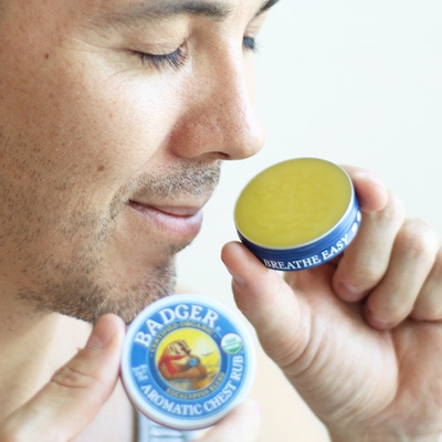 美国badger贝吉獾鼻鼻通气膏21g清新舒缓鼻塞克星晕车按摩通鼻