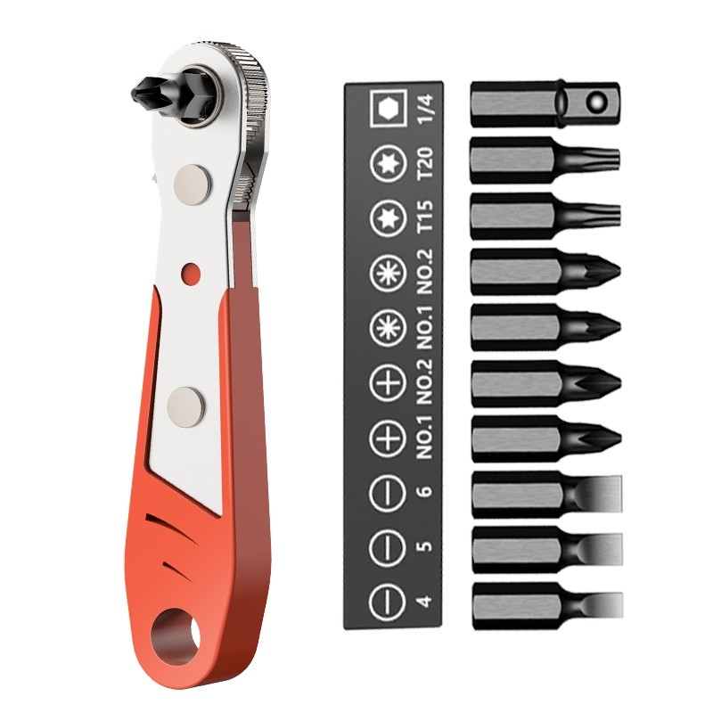 L型7字直角多功能双头螺丝刀套装一字十字梅花六角起子套筒小空间