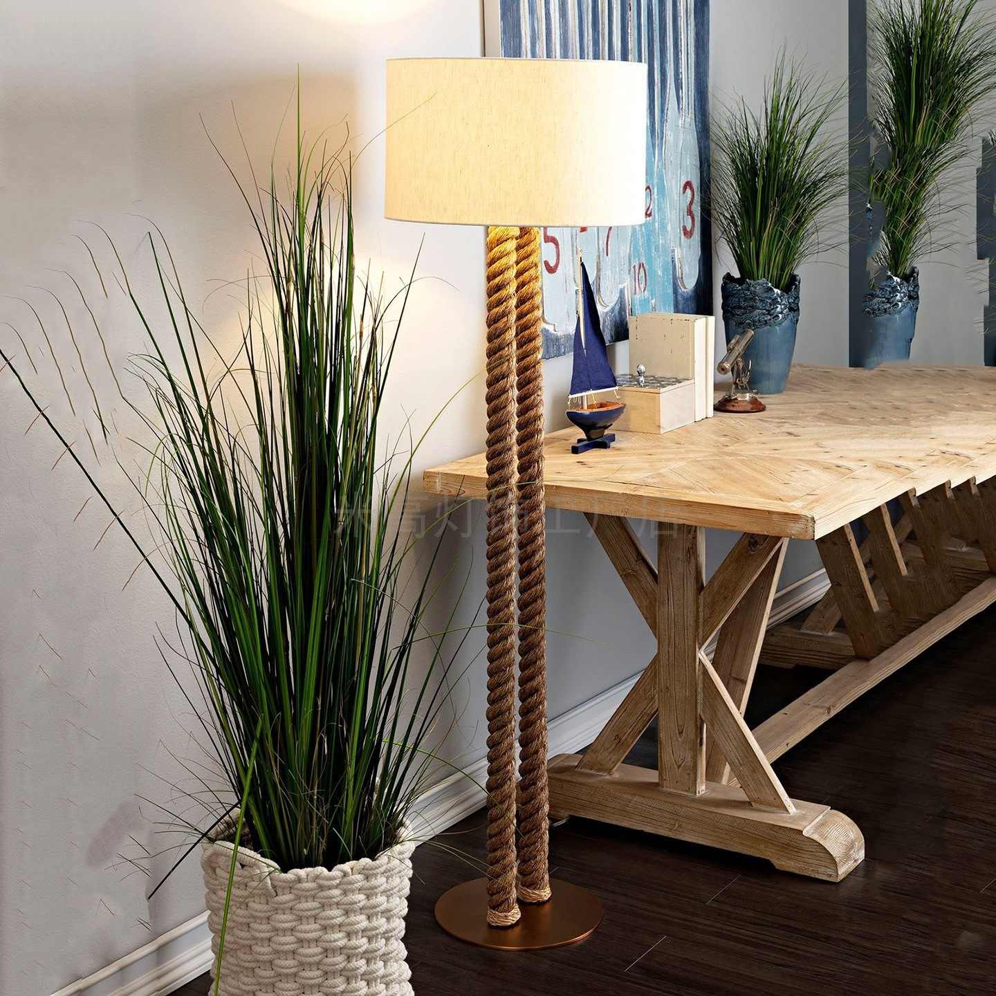 北欧风麻绳落地灯客厅卧室氛围装饰灯设计师款高颜值立式定制灯具,家装灯饰光源,装饰落地灯,淘宝优惠券,粉丝福利购,淘宝优惠卷