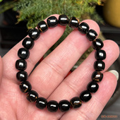 保真天然海柳手串文玩桶珠转运佛珠情侣礼物复古手链8X8mm满血纹