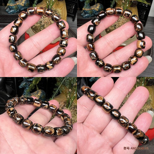 天然保真海柳手串手链佛珠单圈男女款 情侣新潮10x10mm天眼纹桶珠