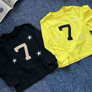 儿童长袖 新款 男童洋气字母印花宝宝休闲衣服时尚 t0033A187 t恤秋装