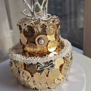 创意 DIY 硬币蛋糕材料包 五角钱皇冠蛋糕模具套装 送女朋友生日