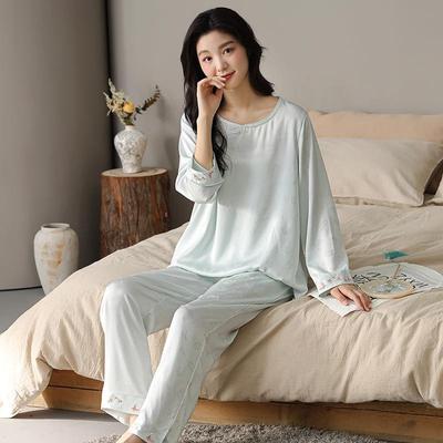 丝绸长袖感春秋季女套装2025高级睡衣新款家居服四季冰丝长裤爆款