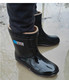 春秋半筒水靴厨师保暖雨靴男鞋 短筒厨房中筒洗车棉雨鞋 防滑耐磨