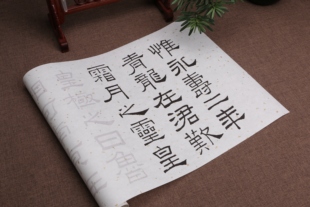 林散之临隶书礼器碑节选毛笔初学练习描红字帖半生熟宣纸长卷