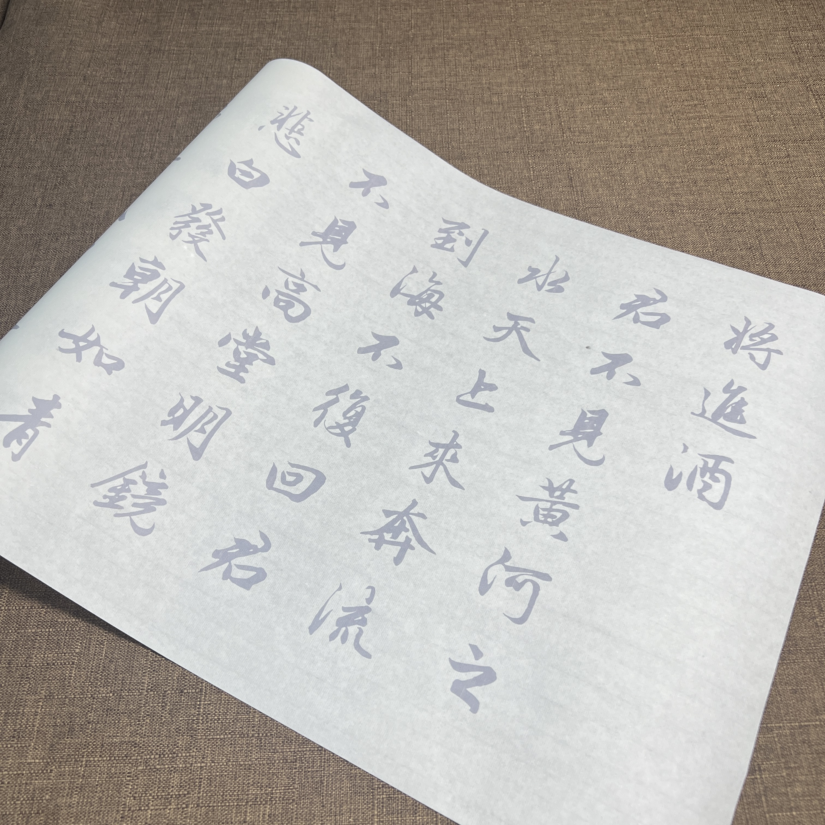 赵孟頫行书大字将进酒毛笔练习描红长卷字帖