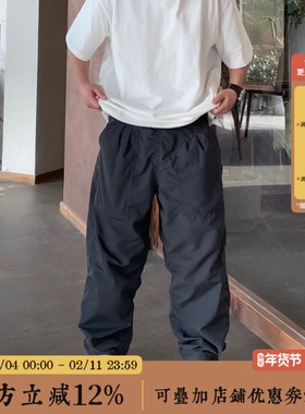 BBCN STORE春夏褶皱速干运动裤男女美式宽松阔腿hiphop休闲裤